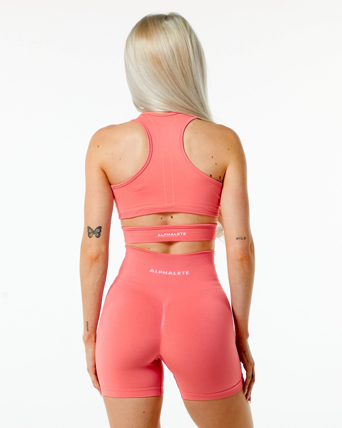 Alphalete High-Impact Seamless Sports Bra Rose Femme | MPJ-57128307