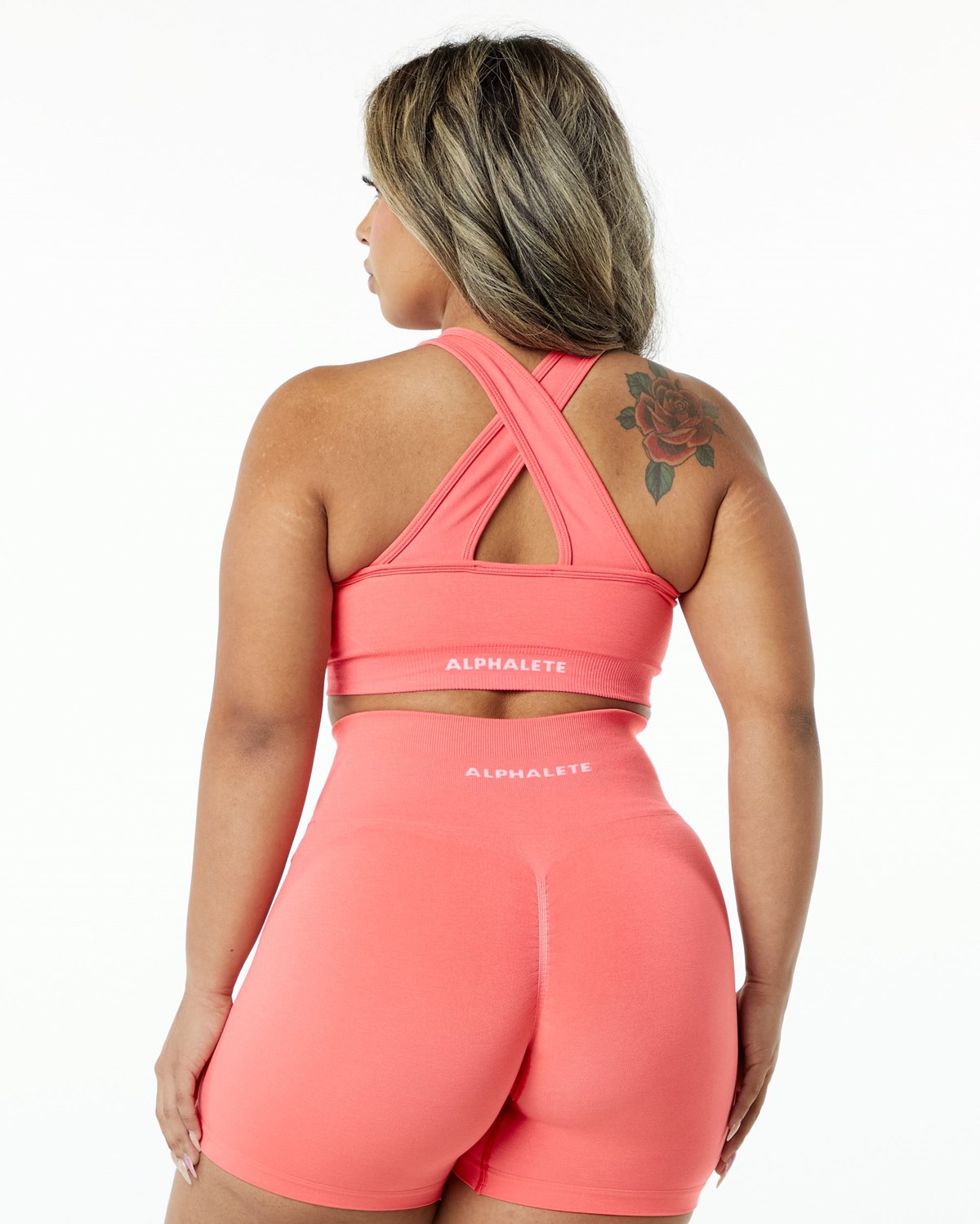 Alphalete High-Impact Seamless Sports Bra Rose Femme | TNR-39734789