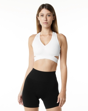 Alphalete High-Impact Seamless Sports Bra Blanche Femme | VOR-38438601