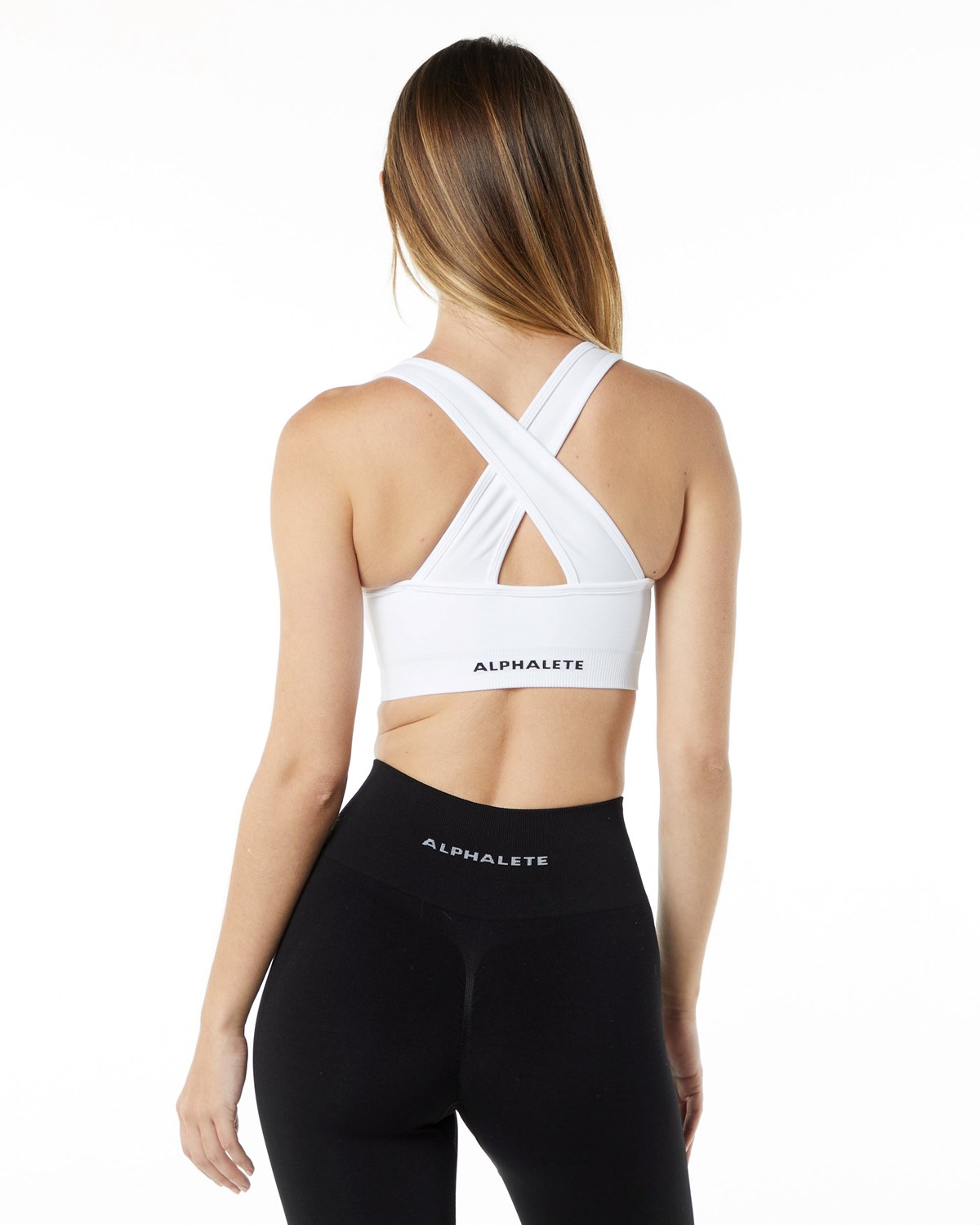 Alphalete High-Impact Seamless Sports Bra Blanche Femme | JIM-08911607