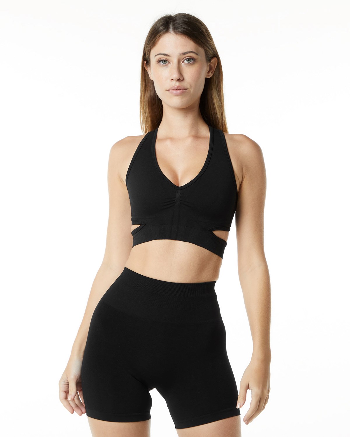 Alphalete High-Impact Seamless Sports Bra Noir Femme | MRE-55985584