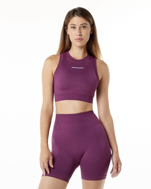 Alphalete High Performance Seamless Crop Bra Grape Femme | UZC-23677704