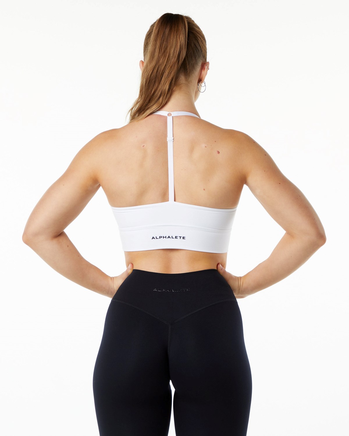 Alphalete Medium-Impact Luxury Sports Bra Blanche Femme | GER-84081993