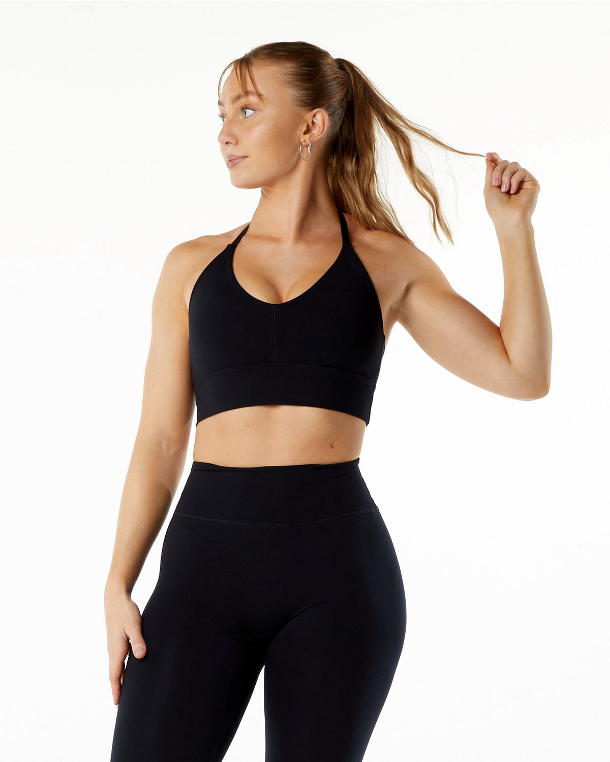 Alphalete Medium-Impact Luxury Sports Bra Noir Femme | LMH-21723696