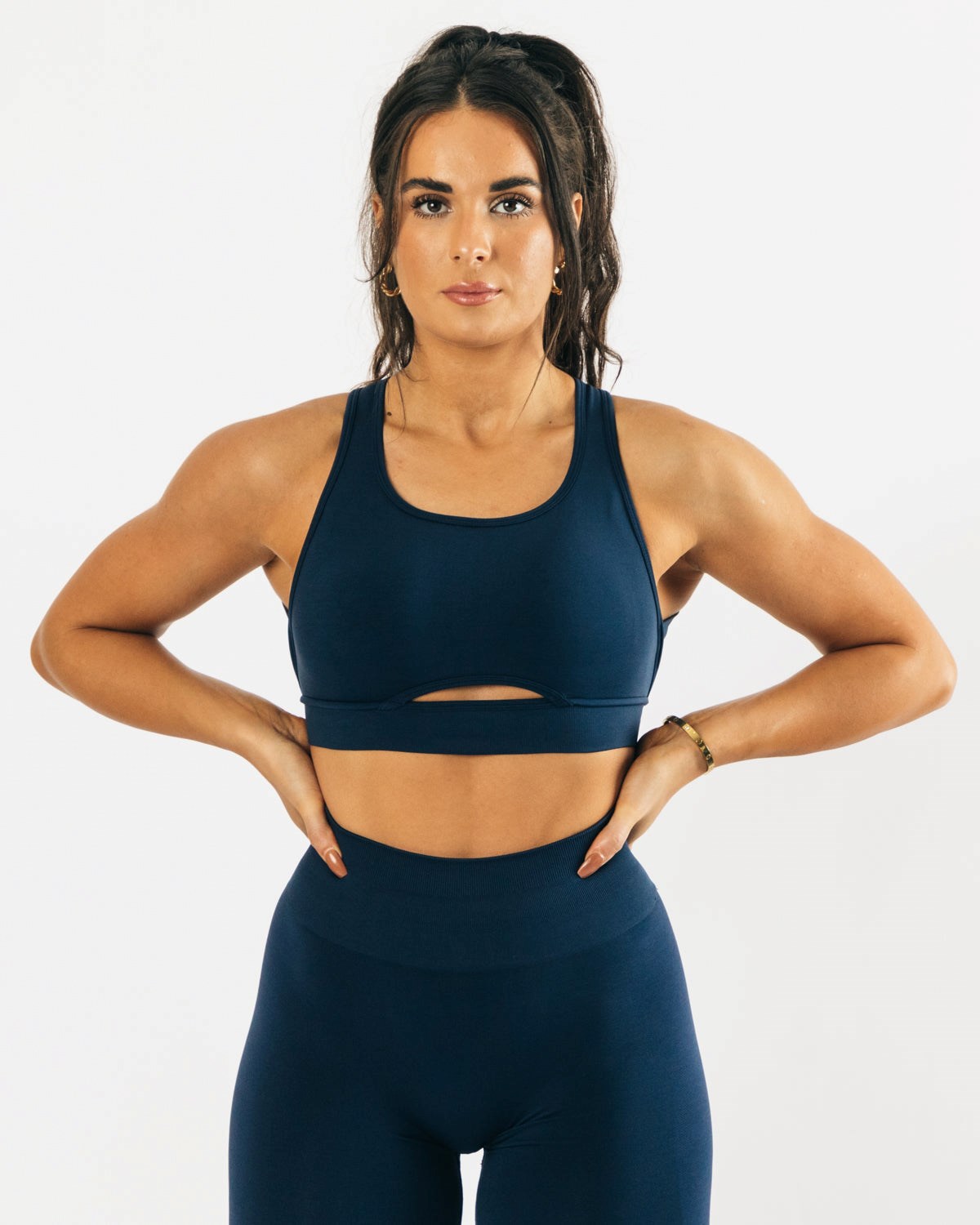 Alphalete High-Impact Seamless Sports Bra Bleu Femme | RLQ-25994950