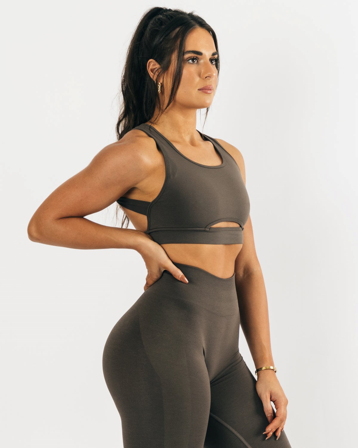 Alphalete High-Impact Seamless Sports Bra Mocha Femme | KLT-91153998