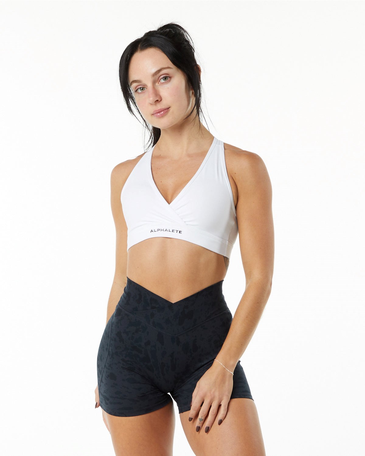 Alphalete Single Brushed Bra Blanche Femme | RGU-02434898