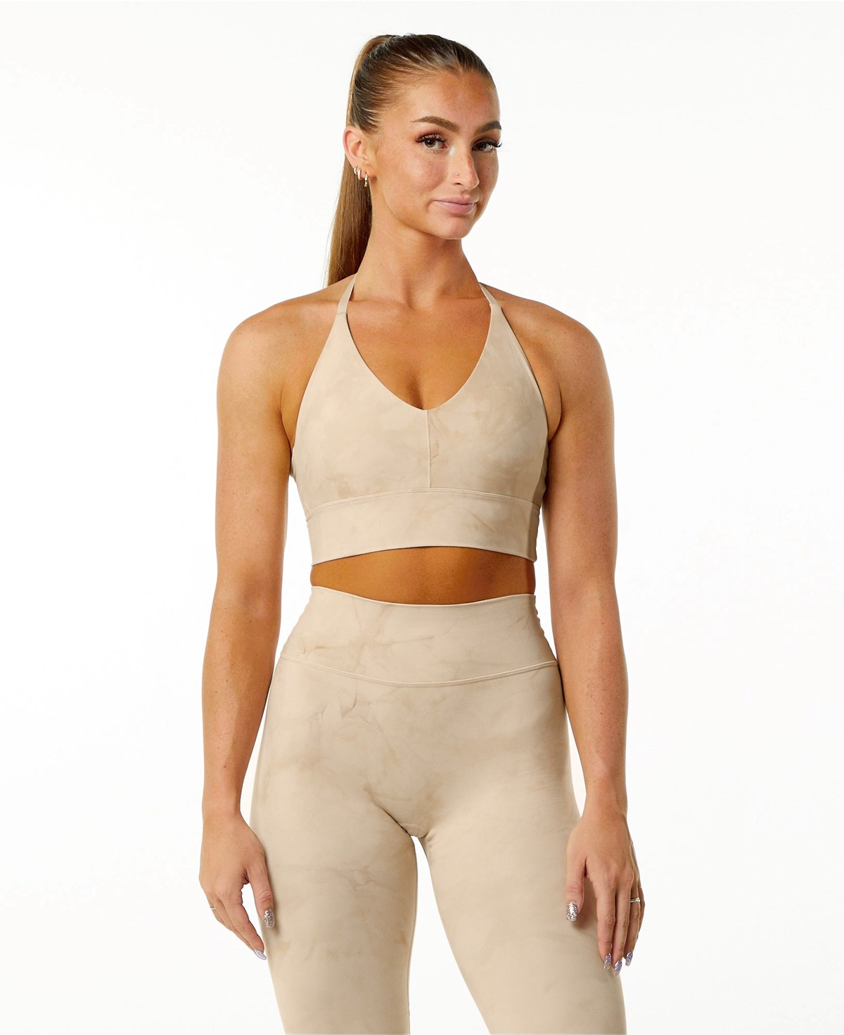 Alphalete Medium-Impact Luxury Sports Bra Hazelnut Femme | RAA-46751190