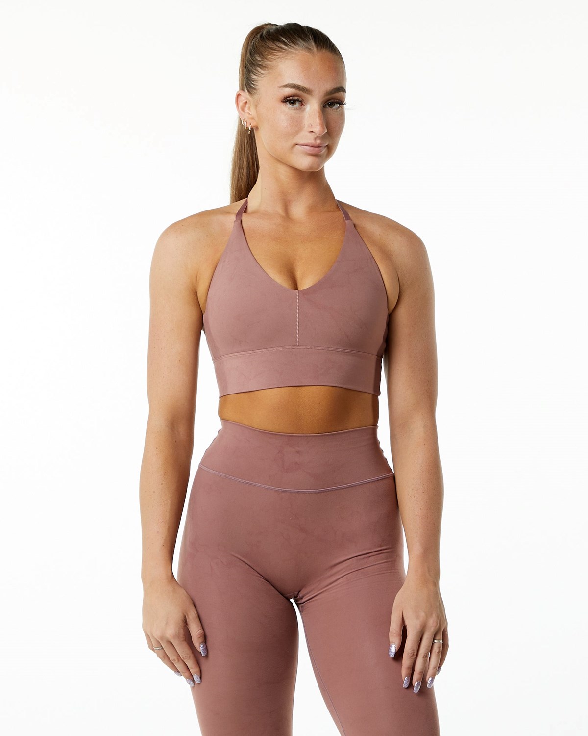 Alphalete Medium-Impact Luxury Sports Bra Rose Femme | KDT-45518748