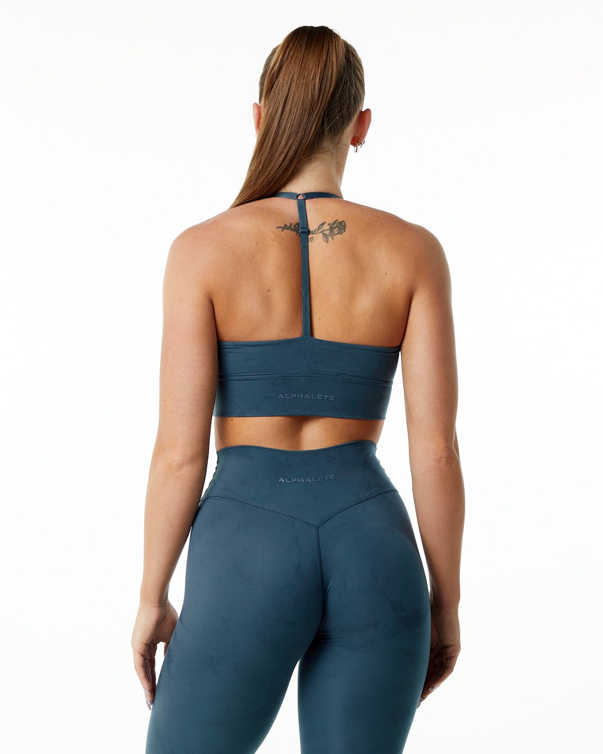 Alphalete Medium-Impact Luxury Sports Bra Bleu Femme | OEL-86031976