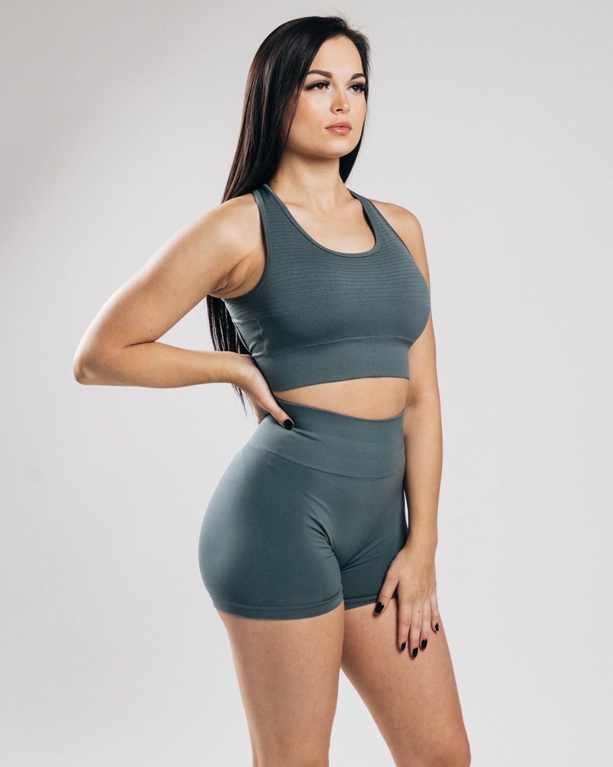 Alphalete High-Impact Seamless Sports Bra Charcoal Femme | ZNB-62551009