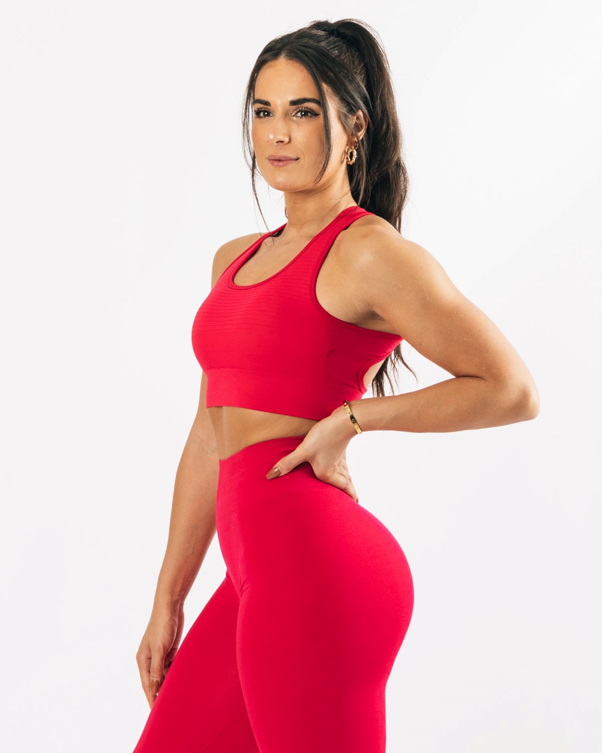 Alphalete High-Impact Seamless Sports Bra Rose Femme | XNZ-74678873