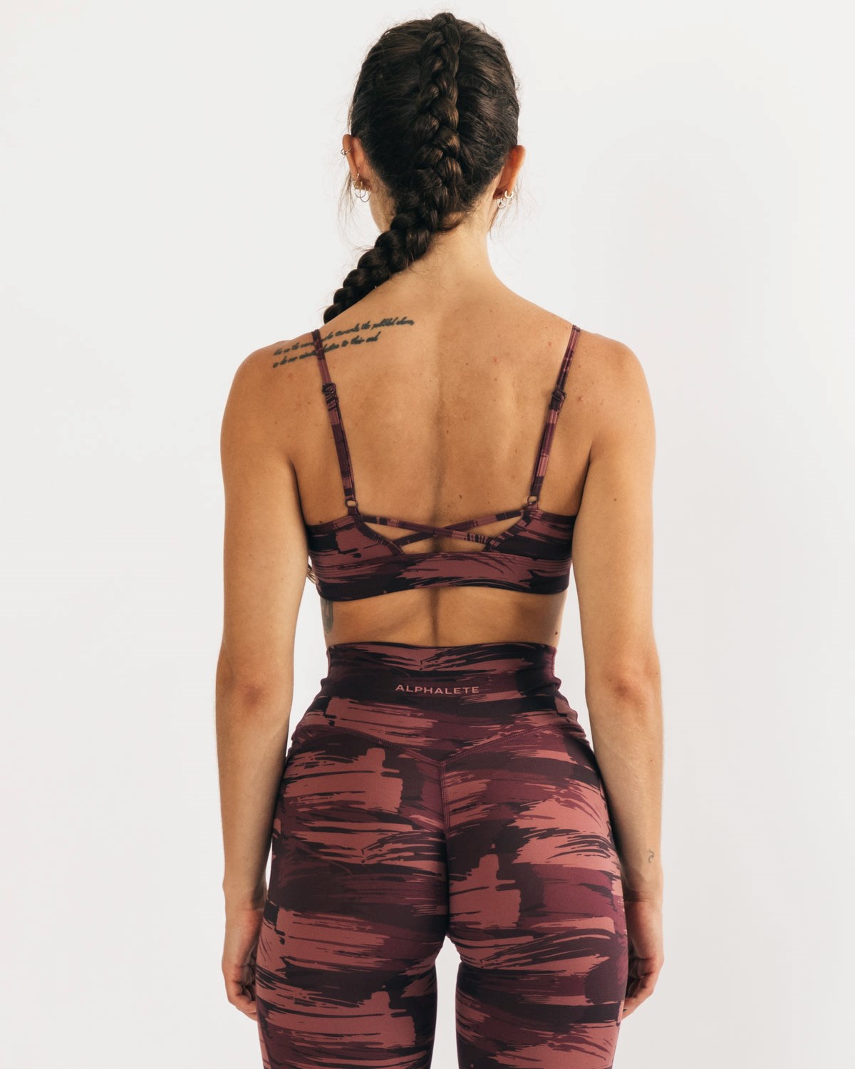 Alphalete Medium Impact Bra Bordeaux Camouflage Femme | DHT-39785468