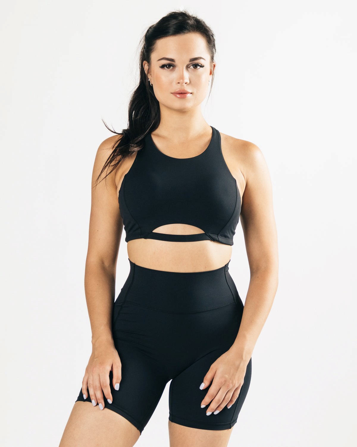 Alphalete Medium-Support One Piece Sports Bra Noir Femme | QJW-27075875