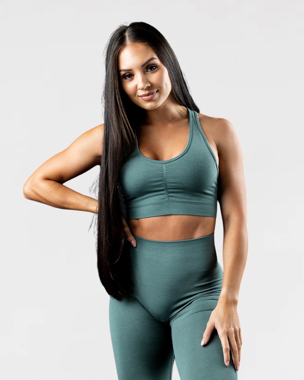 Alphalete High-Impact Seamless Sports Bra Bleu Femme | ESP-34132817