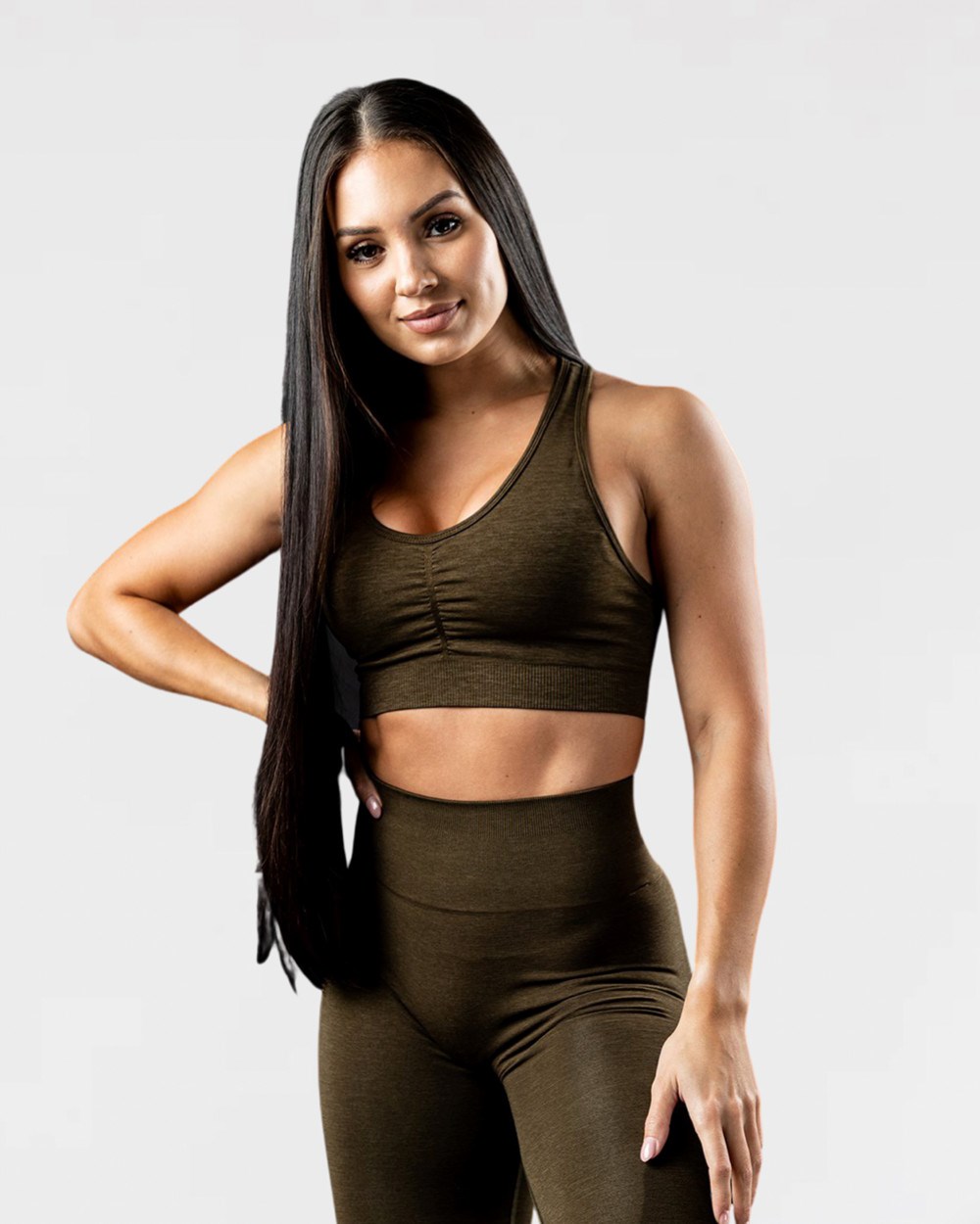 Alphalete High-Impact Seamless Sports Bra Canteen Femme | NLU-42856820