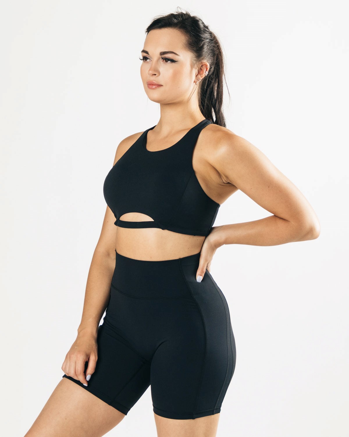 Alphalete Medium-Support One Piece Sports Bra Noir Femme | QJW-27075875