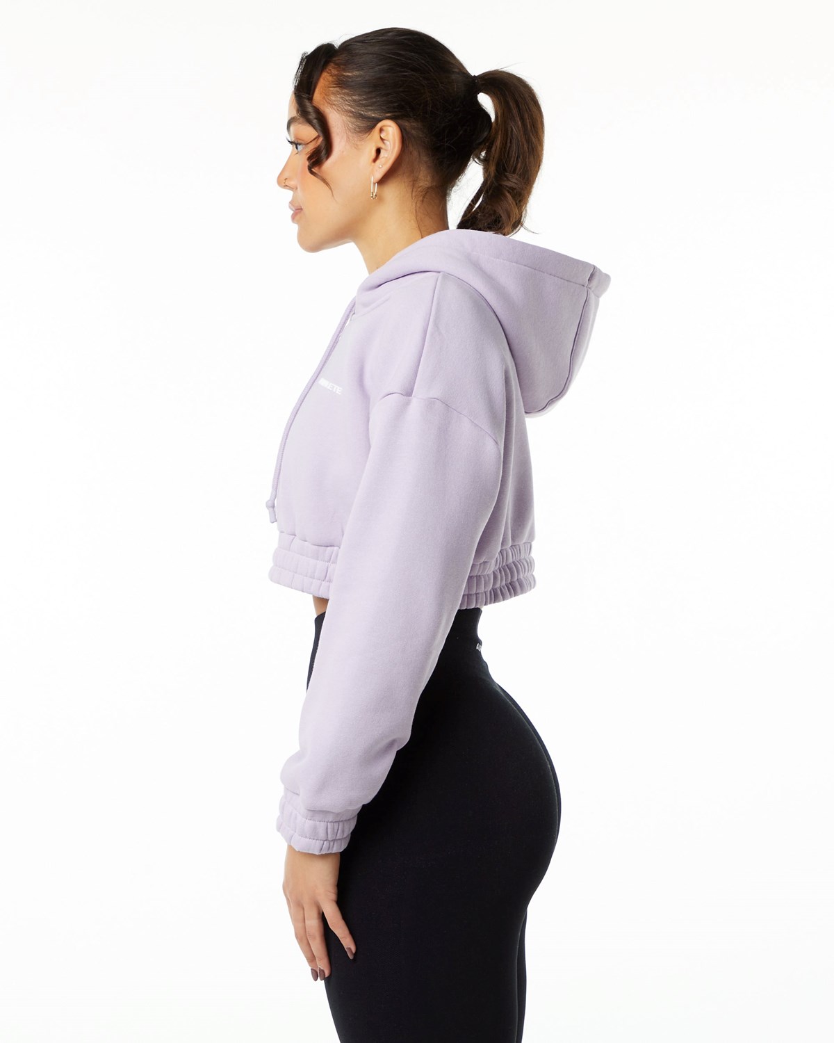 Alphalete Brushed Fleece Half-Zip Crop Hoodie Misty Lilac Femme | SOC-91785496