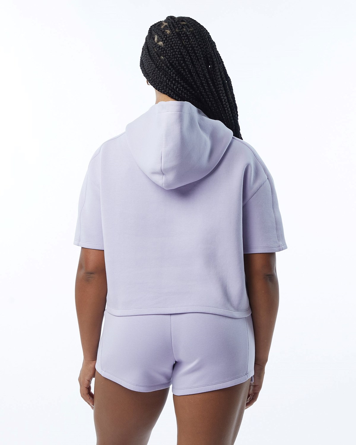 Alphalete Interlock Knit Crop Hoodie Lilac Femme | EUO-47787231