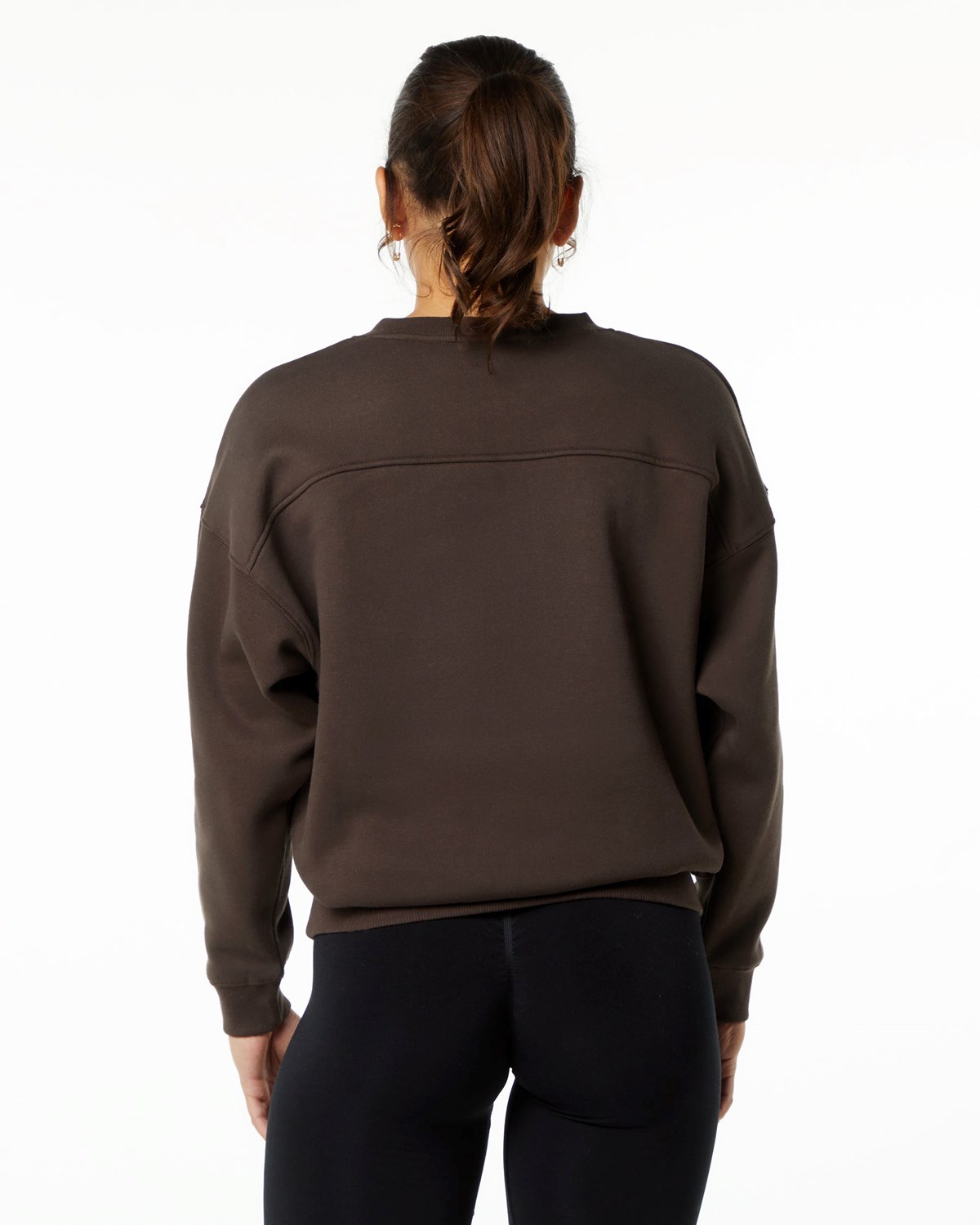 Alphalete Brushed Fleece Crewneck Pull Marron Femme | TAY-05458825