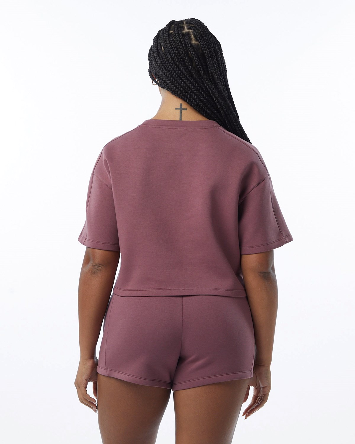 Alphalete Interlock Knit Crop Pullover Mauve Femme | HCH-67201368