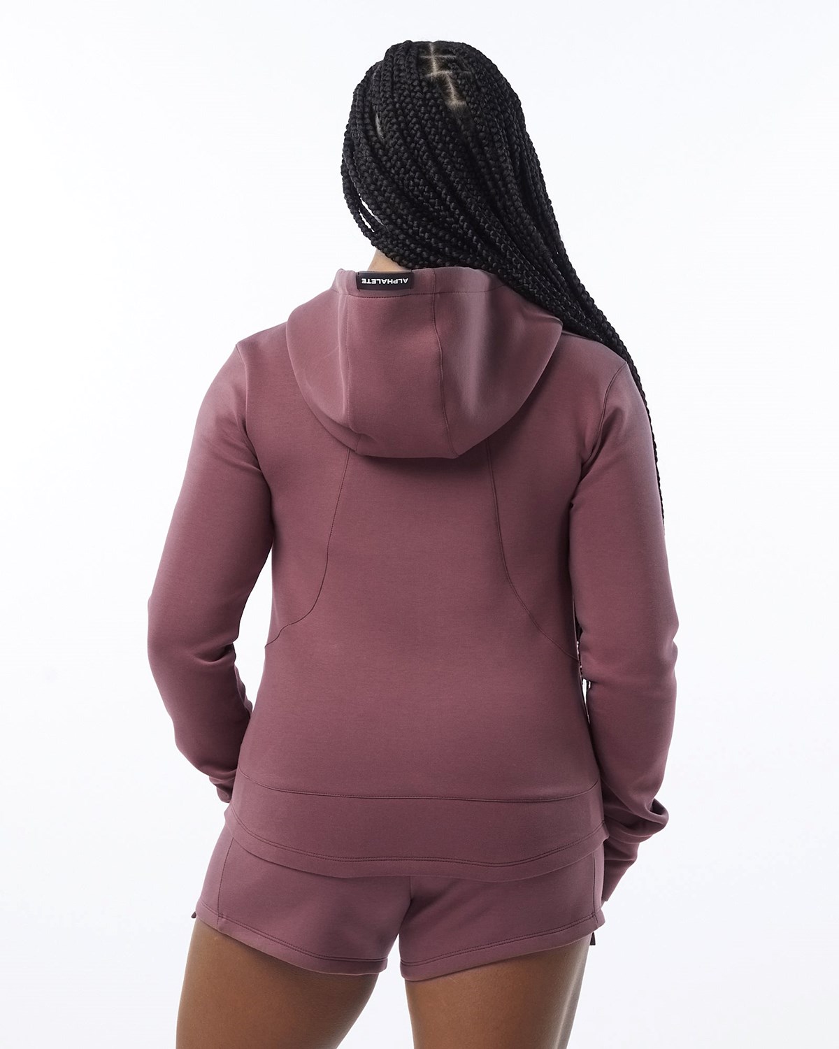 Alphalete Interlock Knit Full-Zip Hoodie Mauve Femme | OIY-80501468