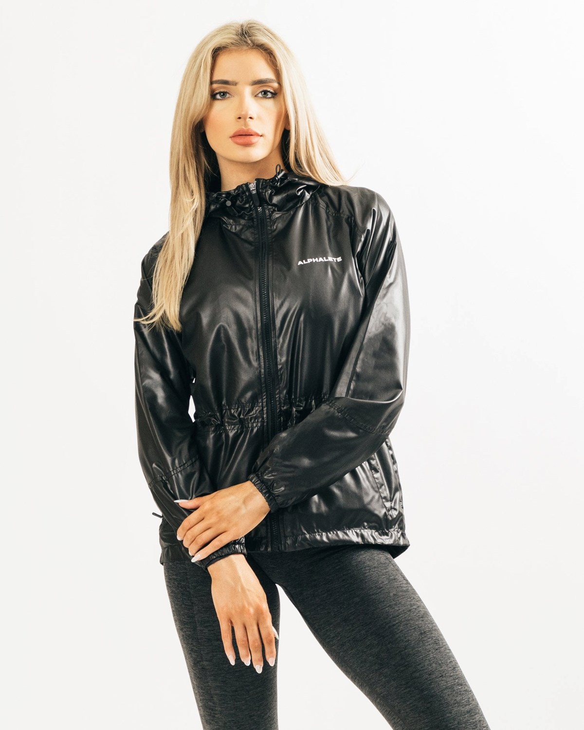 Alphalete Woven Performance Jacket Noir Femme | EXK-26664538