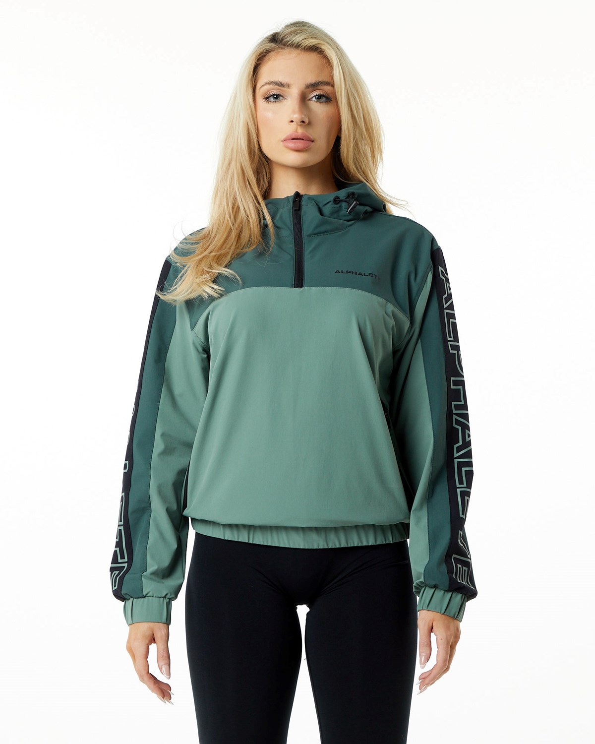 Alphalete Woven Performance Jacket Wild Sage Femme | DWR-76444988