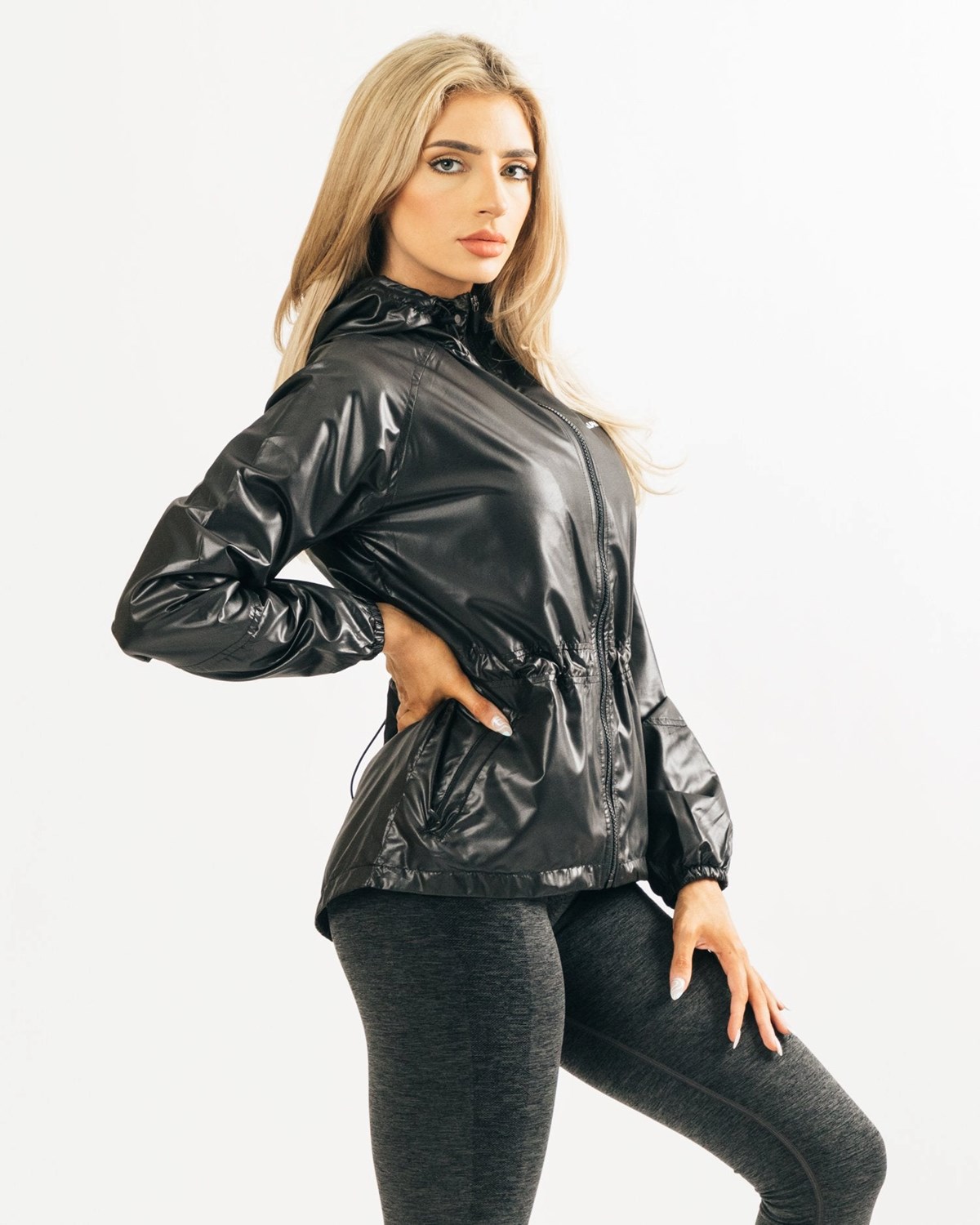 Alphalete Woven Performance Jacket Noir Femme | EXK-26664538