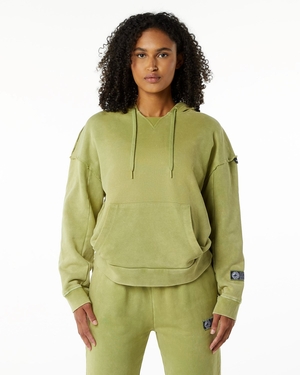 Alphalete Heavyweight Washed Terry Hoodie Vert Femme | RYN-00605111