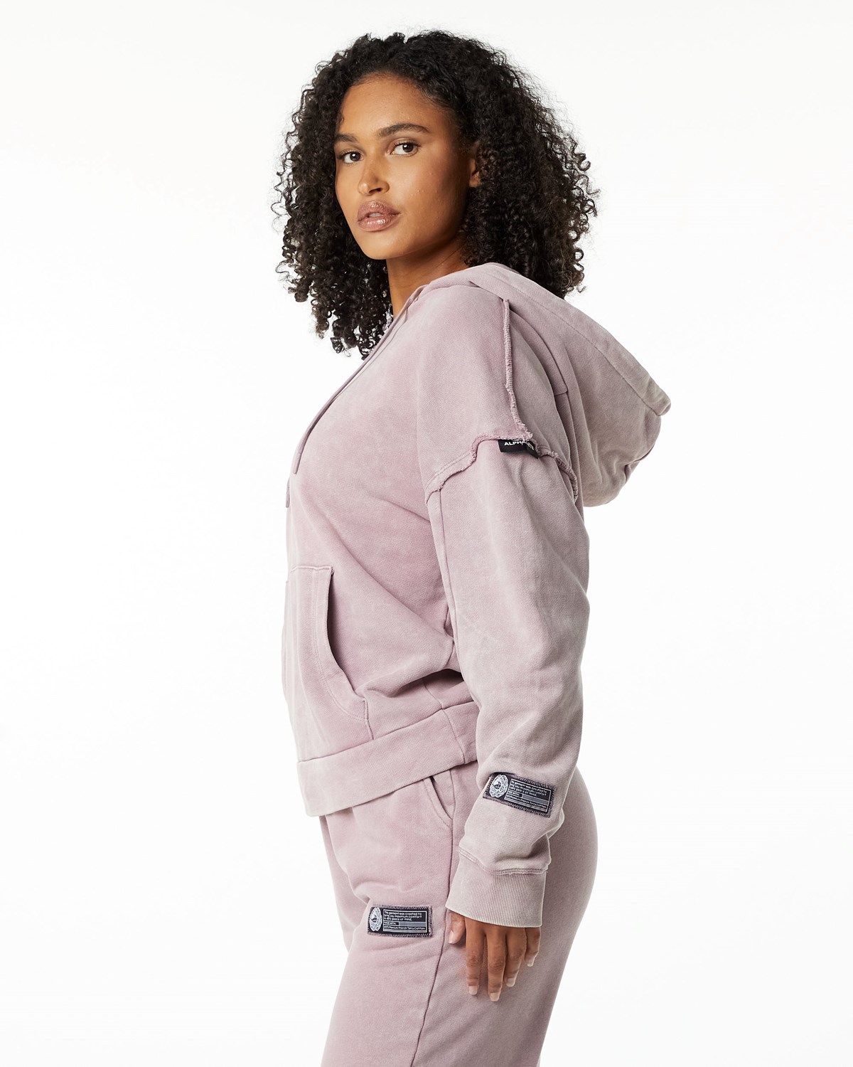 Alphalete Heavyweight Washed Terry Hoodie Rose Femme | TDX-82231899