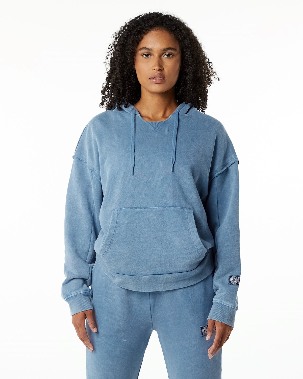 Alphalete Heavyweight Washed Terry Hoodie Bleu Femme | JZF-41227727