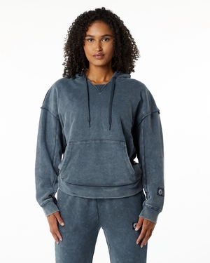 Alphalete Heavyweight Washed Terry Hoodie Bleu Femme | XQD-14314204