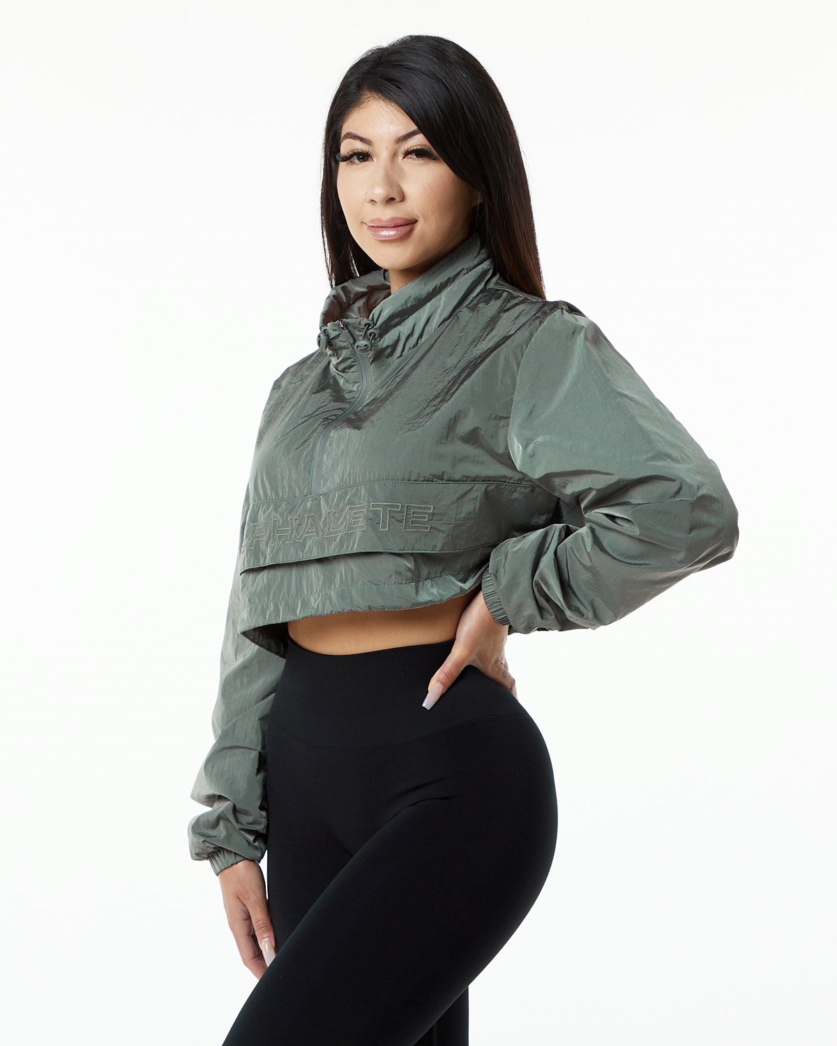 Alphalete All-Purpose Crop Jacket Charcoal Femme | JYH-57516813