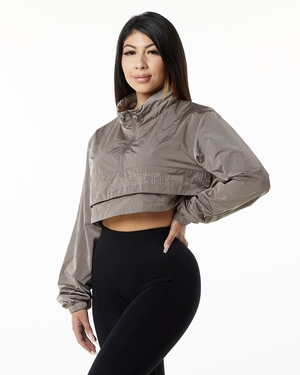 Alphalete All-Purpose Crop Jacket Marron Femme | ZEA-19331721