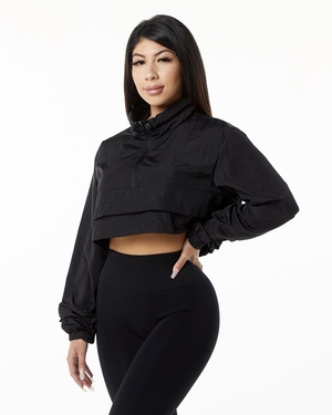 Alphalete All-Purpose Crop Jacket Noir Femme | VTE-69334277