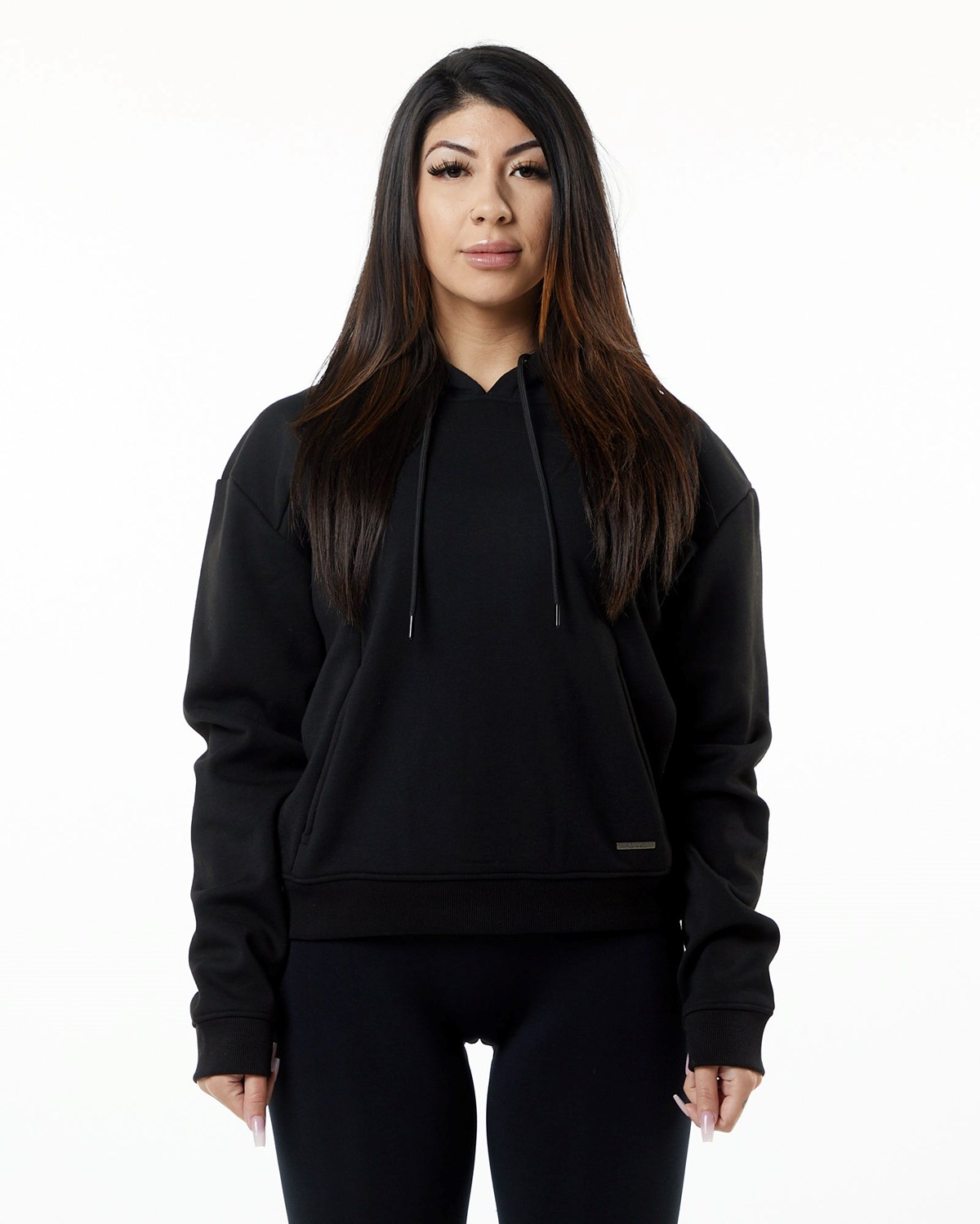 Alphalete Luxury Velvet Doublée Hoodie Noir Femme | QDY-47317239