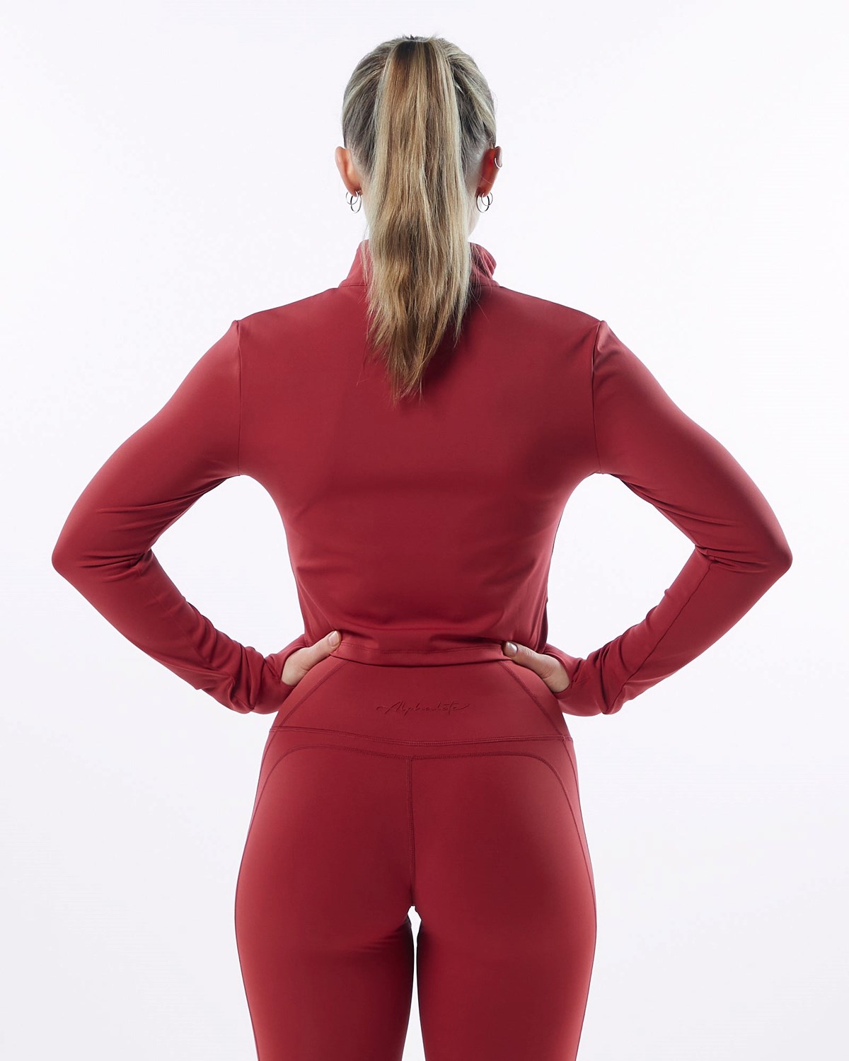 Alphalete Full Zip Crop Jacket Rouge Femme | FNQ-86777275