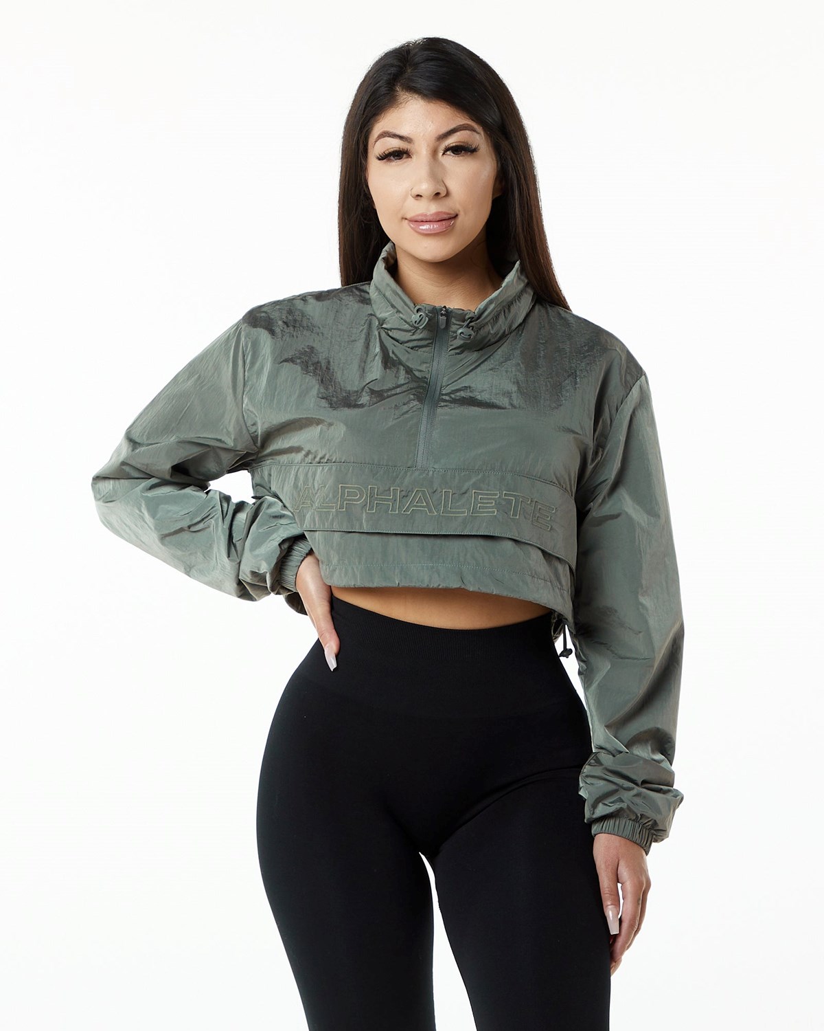 Alphalete All-Purpose Crop Jacket Charcoal Femme | JYH-57516813