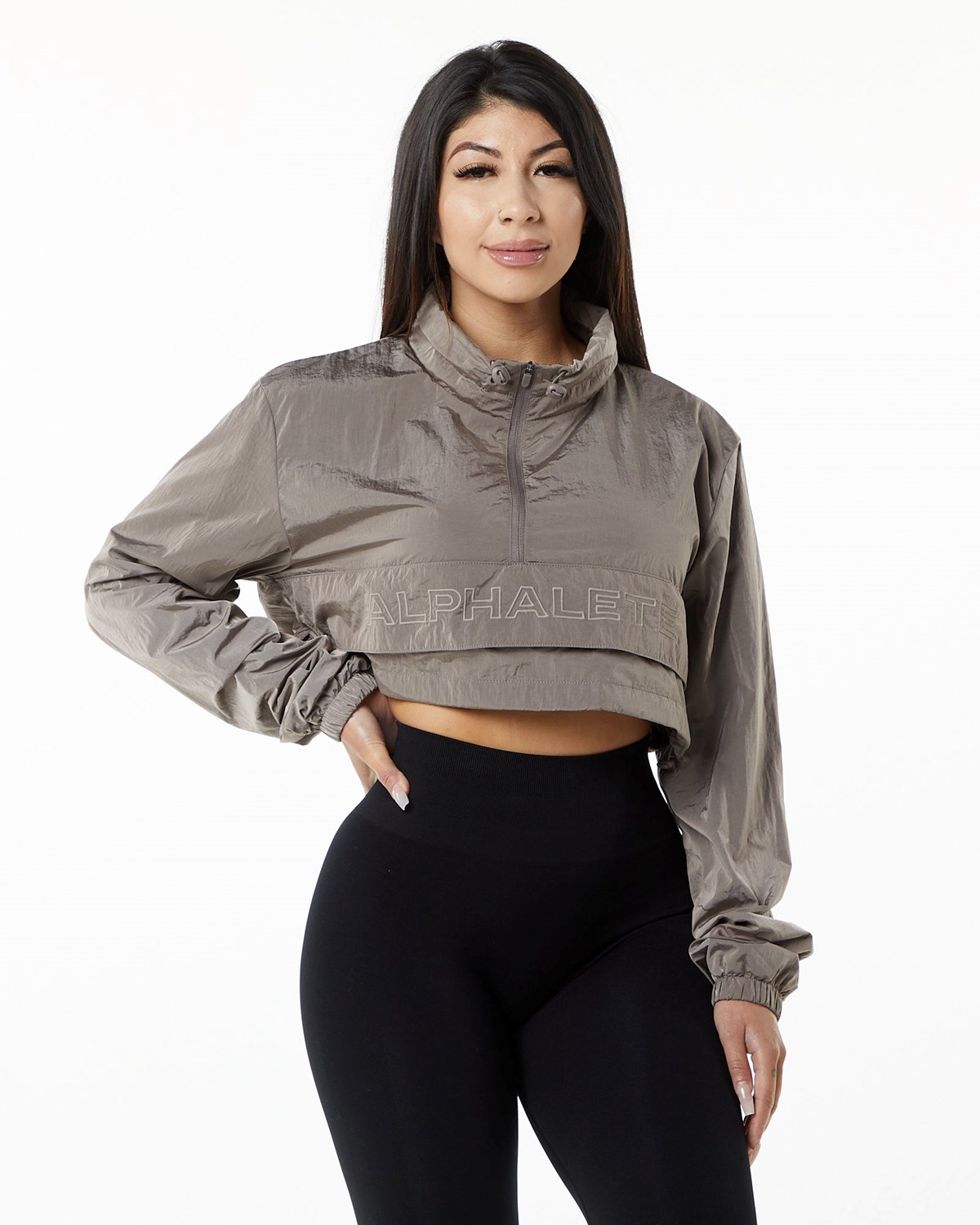 Alphalete All-Purpose Crop Jacket Marron Femme | ZEA-19331721