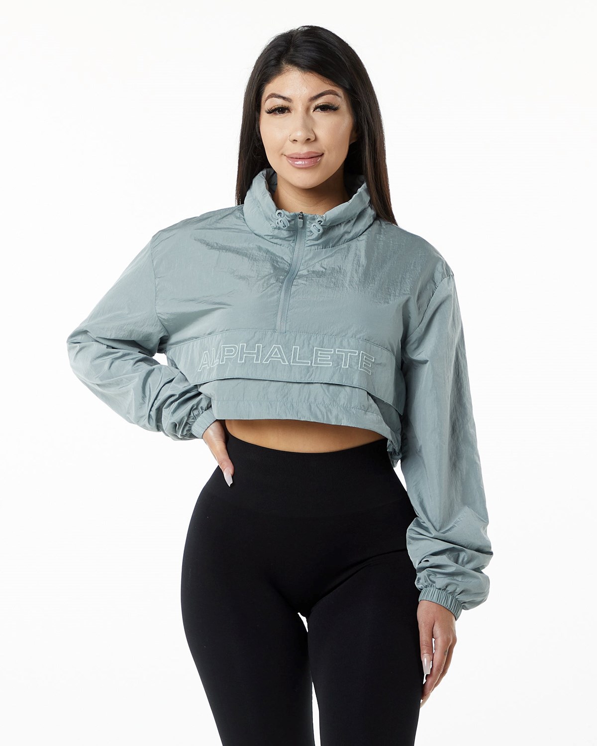 Alphalete All-Purpose Crop Jacket Bleu Femme | ZYG-94357508