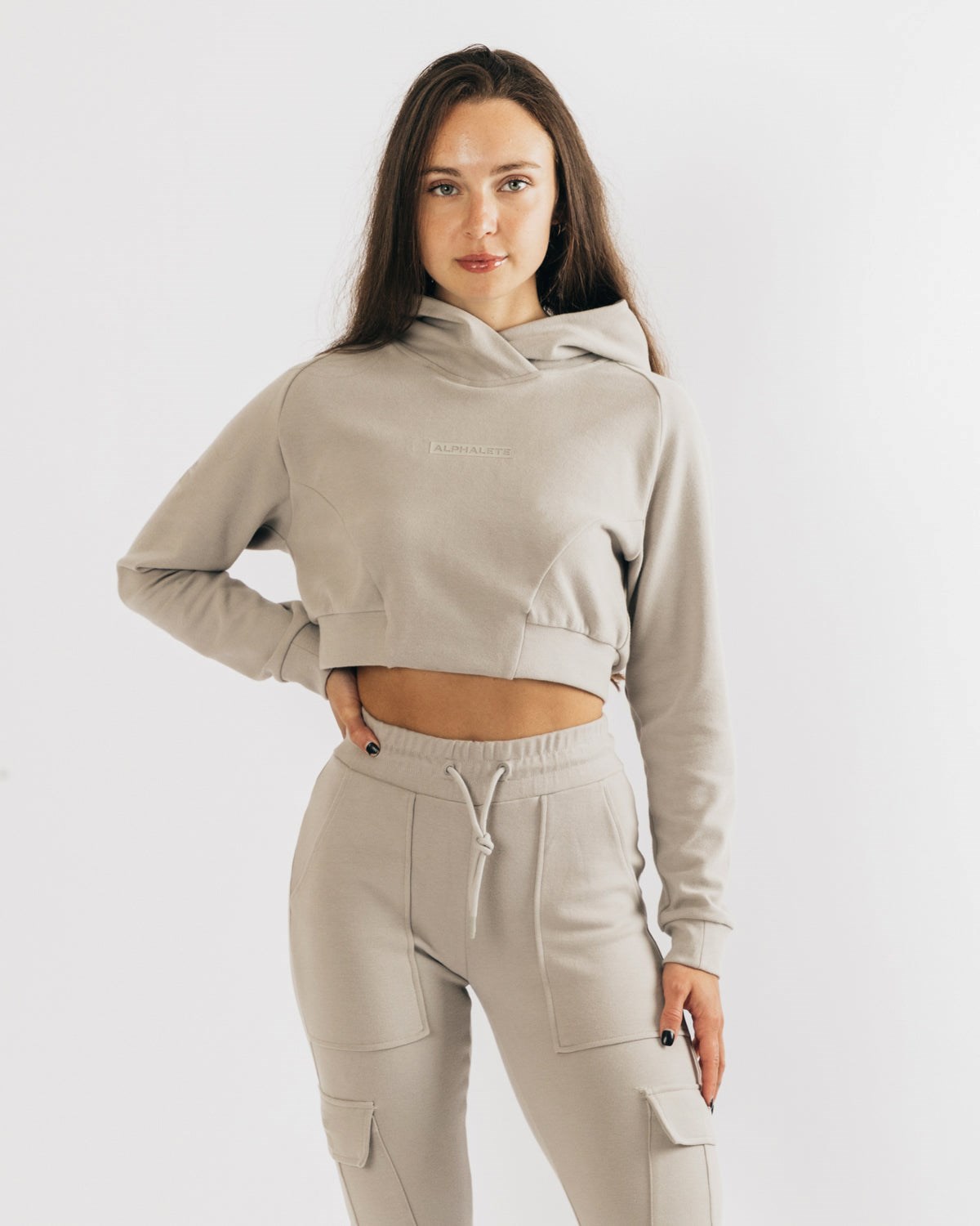 Alphalete Relaxed Single-Brushed Pullover Hoodie String Femme | JWD-00855299