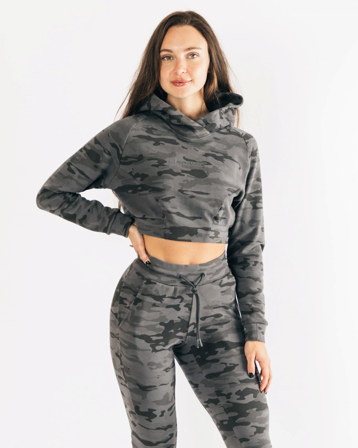 Alphalete Relaxed Single-Brushed Pullover Hoodie Camouflage Femme | OJL-89308425