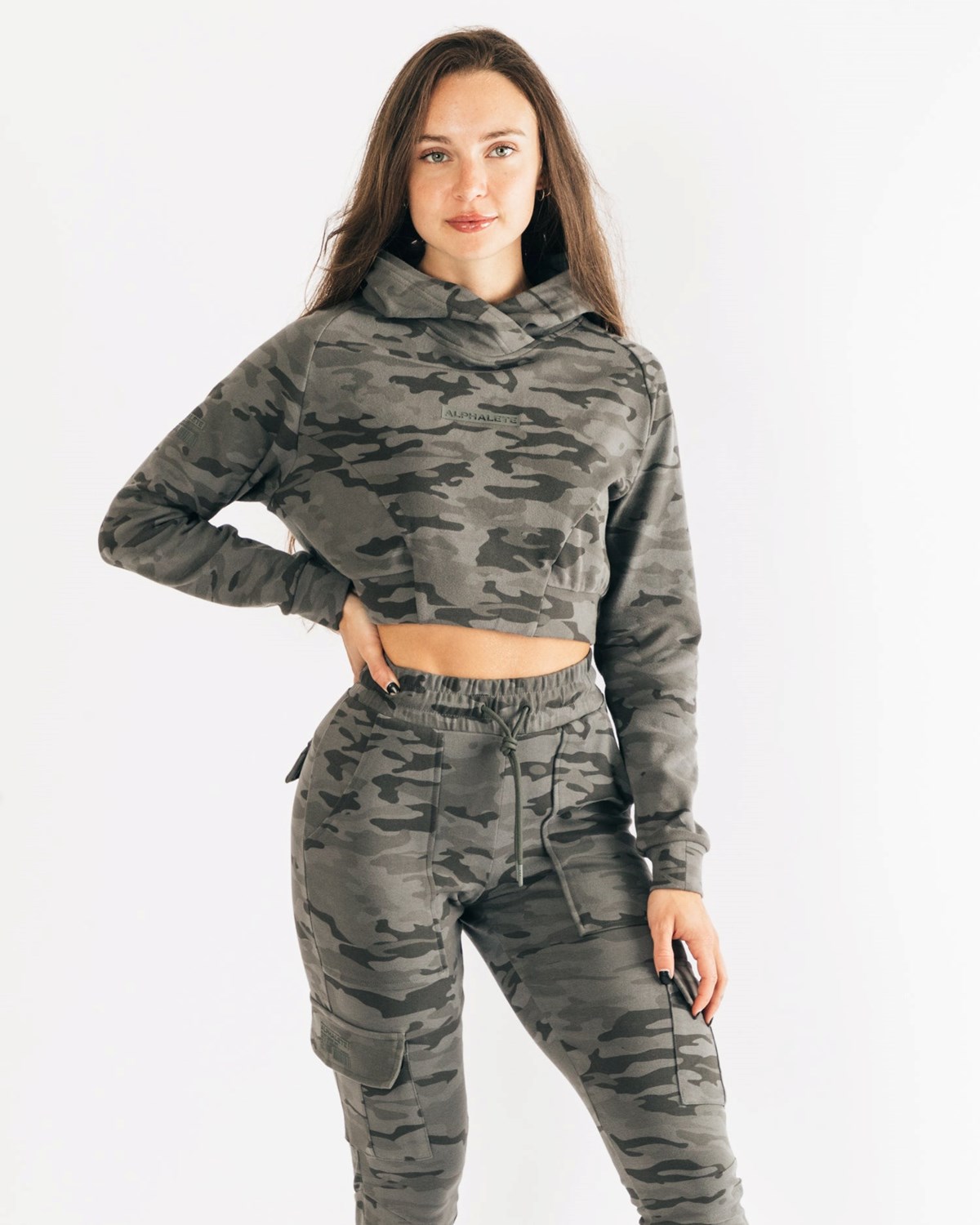 Alphalete Relaxed Single-Brushed Pullover Hoodie Camouflage Femme | AHM-19274607