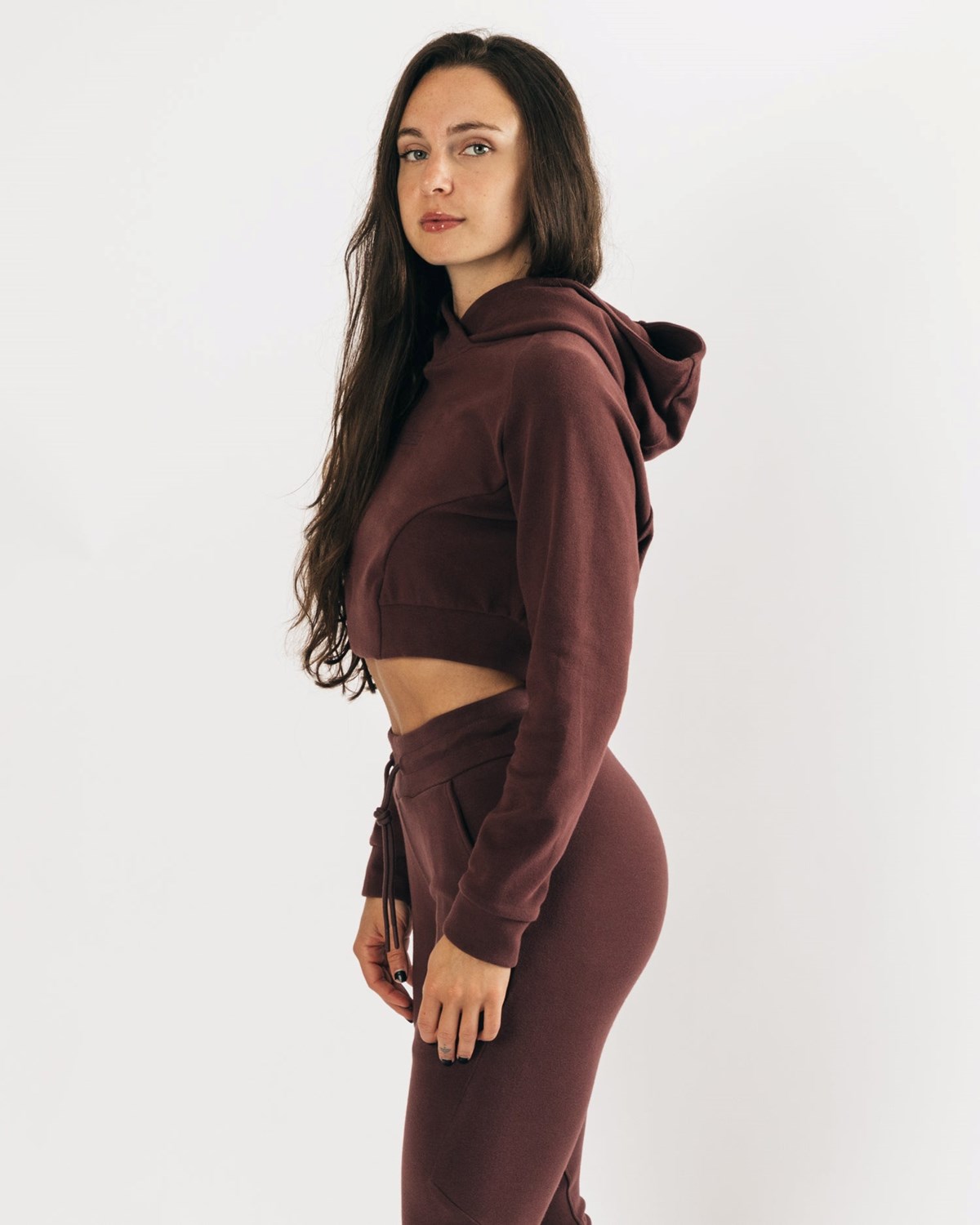 Alphalete Relaxed Single-Brushed Pullover Hoodie Mahogany Femme | KUF-63912089