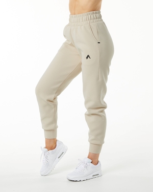 Alphalete Interlock Knit Cuffed Jogger Vanilla Femme | XJA-17848611