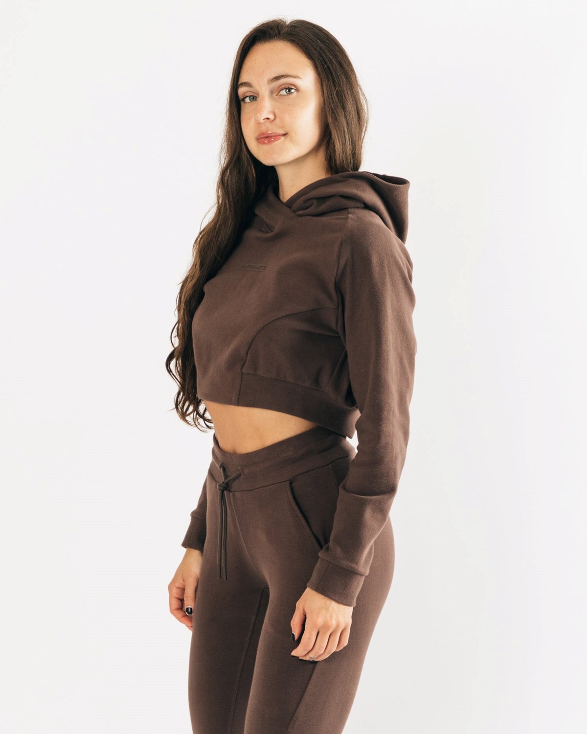 Alphalete Relaxed Single-Brushed Pullover Hoodie Cocoa Femme | OIO-89093194