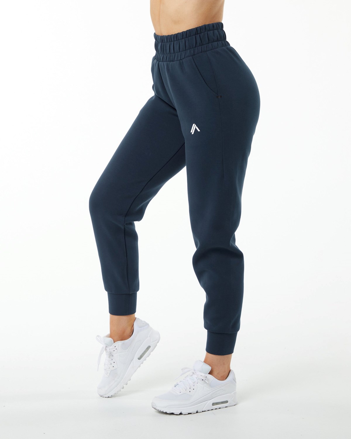 Alphalete Interlock Knit Cuffed Jogger Bleu Marine Femme | EOZ-73822125