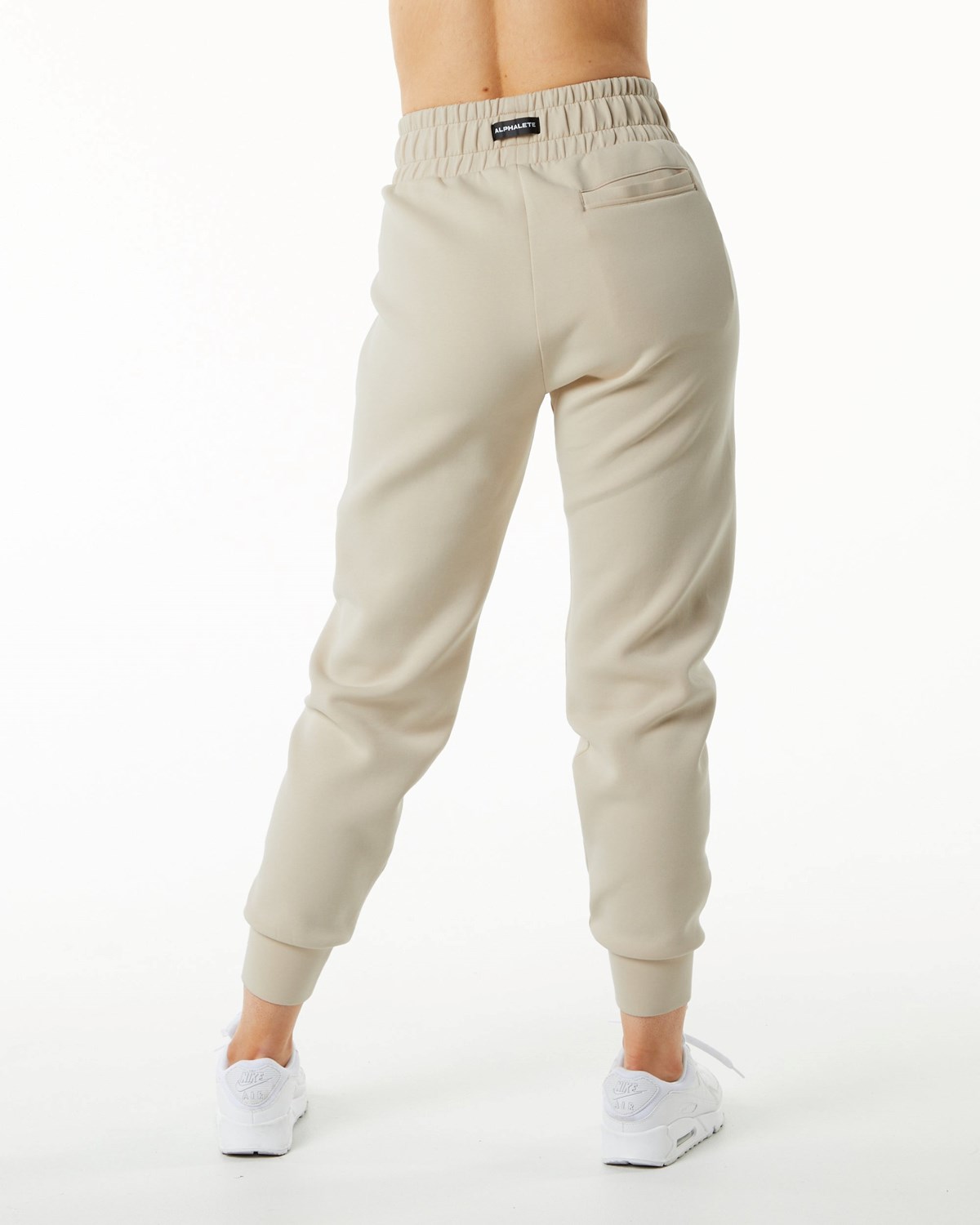 Alphalete Interlock Knit Cuffed Jogger Vanilla Femme | XJA-17848611