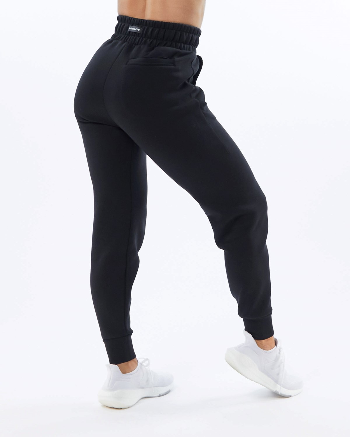 Alphalete Interlock Knit Cuffed Jogger Noir Femme | BJH-20805518